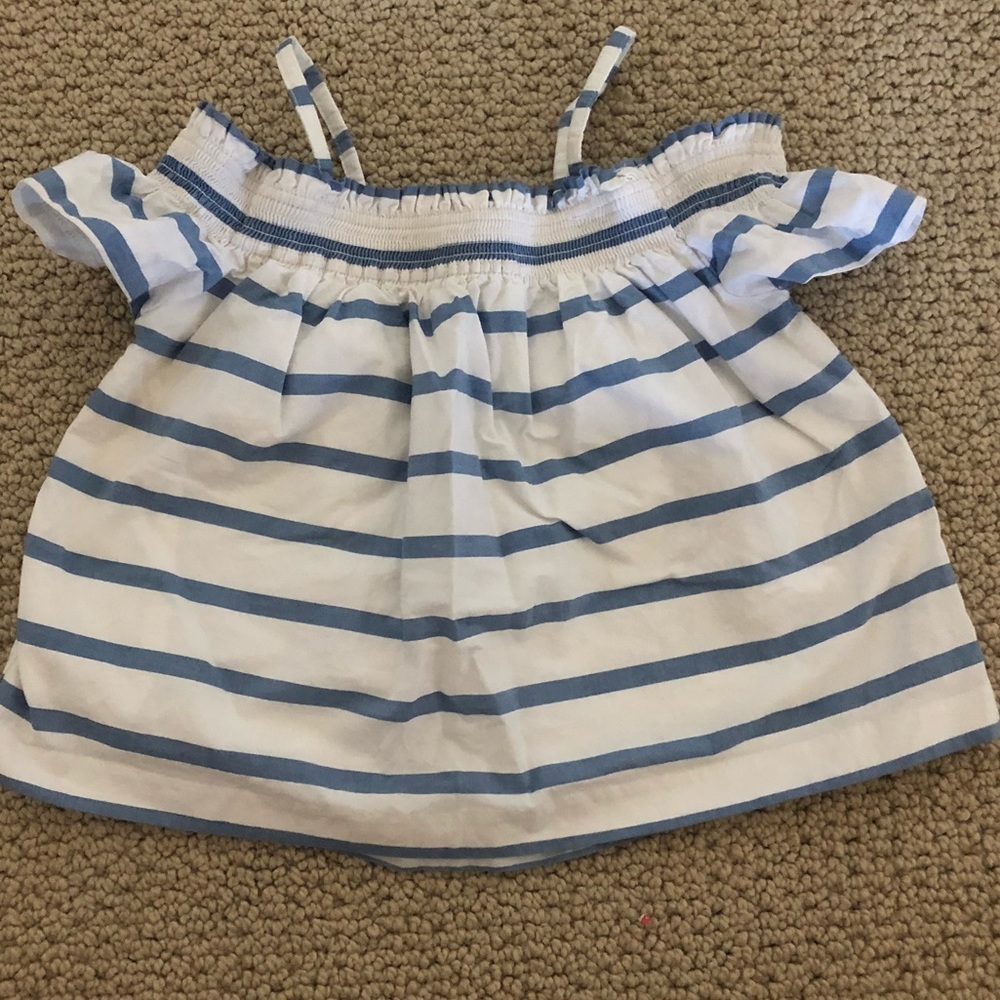 Janie and Jack blue and white striped blouse
